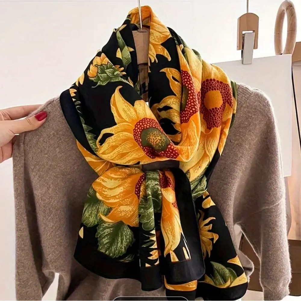 Elegant Sunflower Scarf
